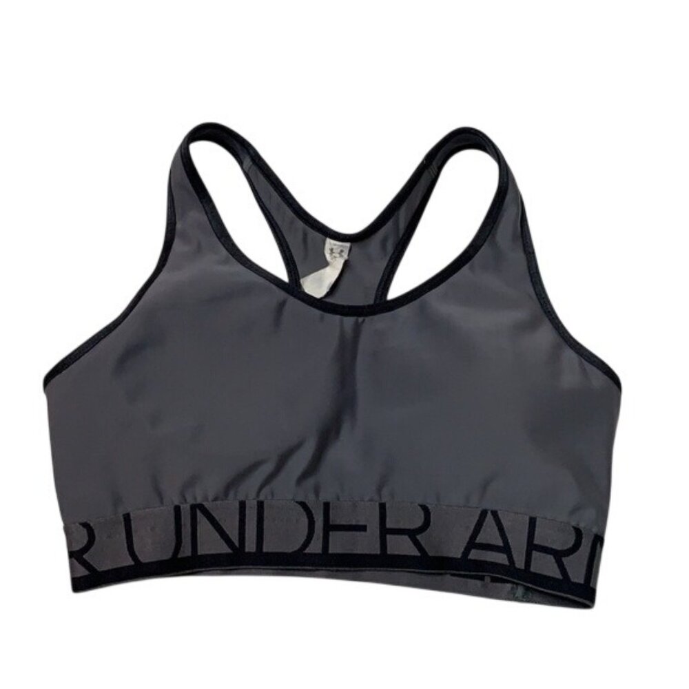 Under Armor Compression Sports Bra Grey Medium Impact Racerback Pullover Size S - Picture 3 of 14